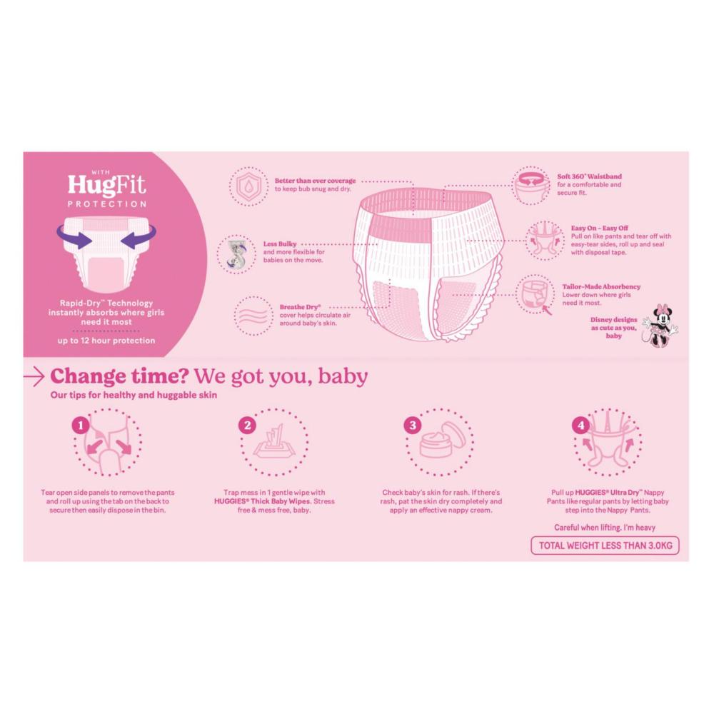 Buy Huggies Jumbo Nappy Pants Size Girl 62 Pack Coles