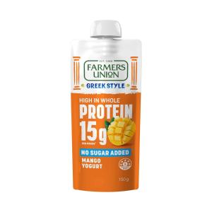 Farmers Union No Added Sugar Protein Yoghurt Pouch Mango | 150g