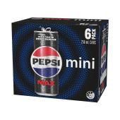 Buy Pepsi Max Soft Drink Zero Sugar Mini Cans 6x250ml 6 Pack | Coles