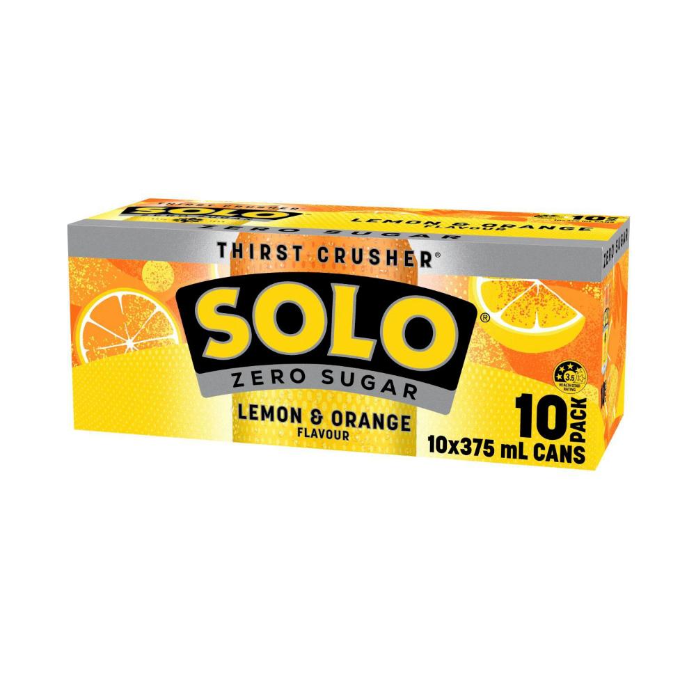 Buy Solo Lemon Orange Soft Drink 10x375ml 10 Pack | Coles