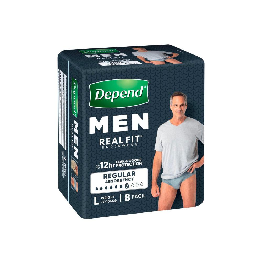 Depend Real Fit Incontinence Underwear Men Large | 8 pack