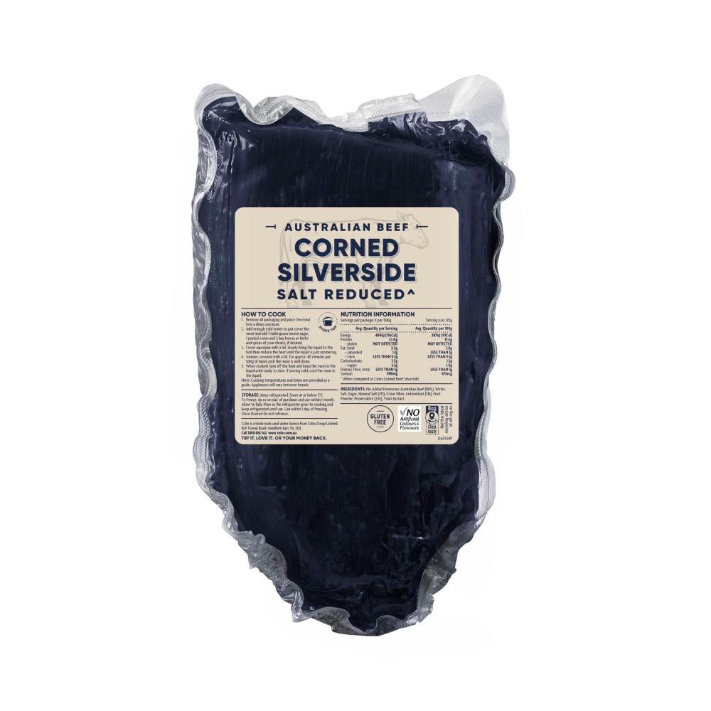 Buy Coles Lean Salt Reduced Beef Corned Silverside approx. 1kg Coles