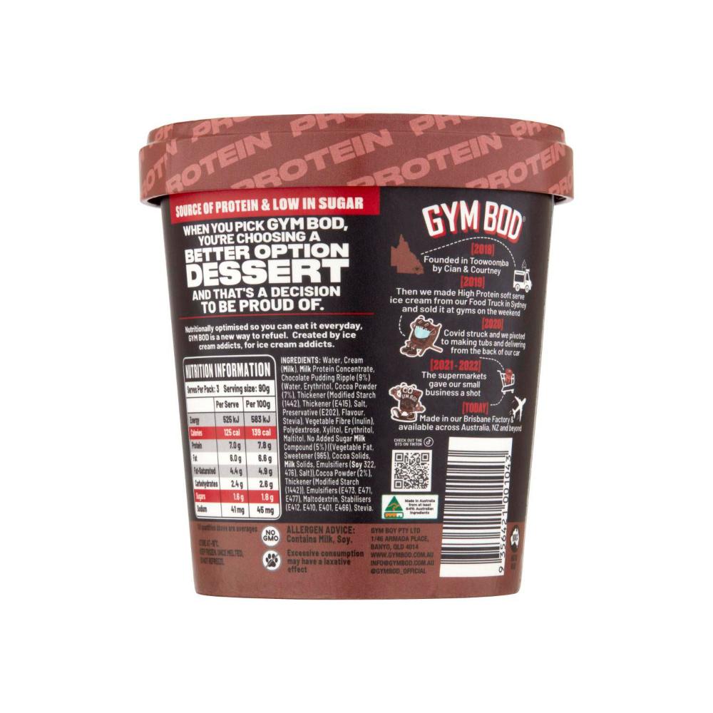Buy Gym Bod Choc Pudding Choc Top Protein Ice Cream 475mL | Coles