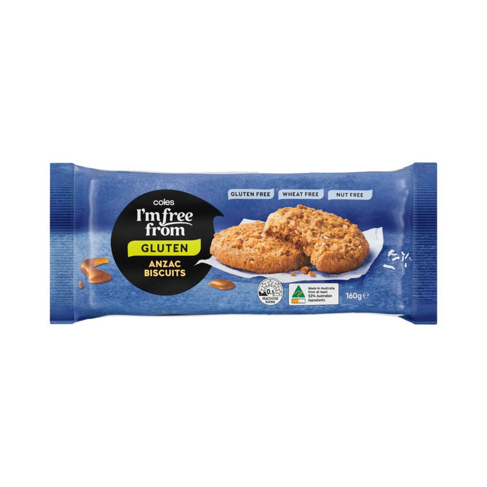 Coles I'm Free From Anzac Biscuits | 160g