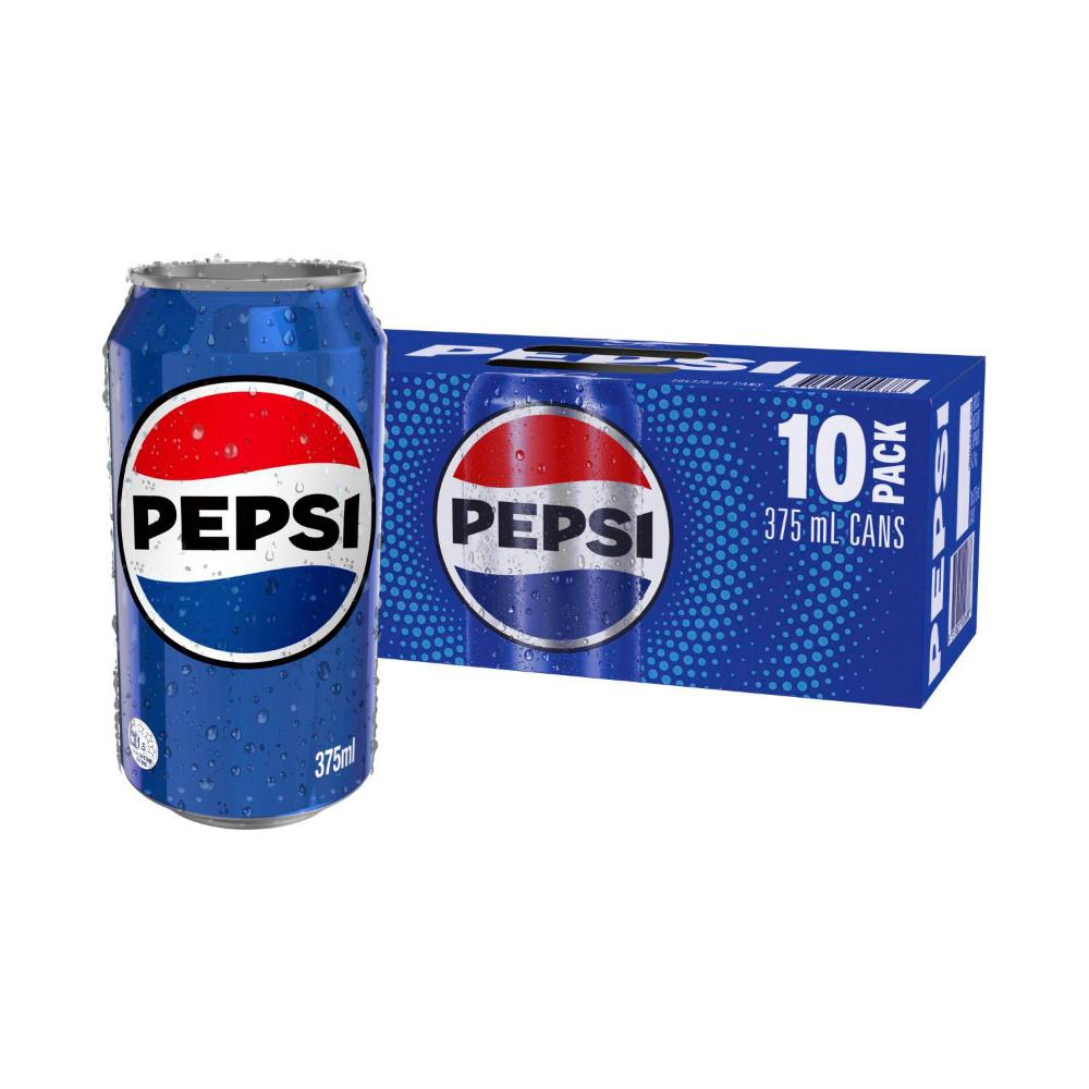Pepsi Soft Drink Cola Cans Multipack 375ml | 10 Pack