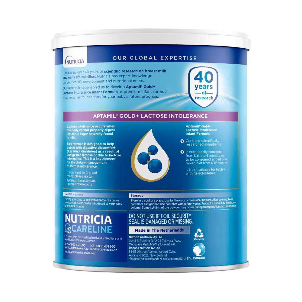 Aptamil Gold+ Lactose Intolerance Baby Infant Formula From Birth to 12 Months | 900g