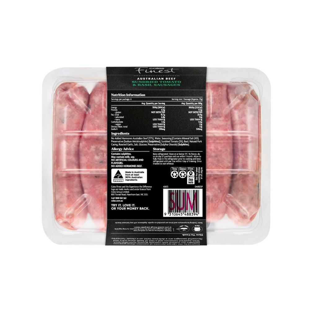 Coles Finest Limited Edition Sausages | 450g