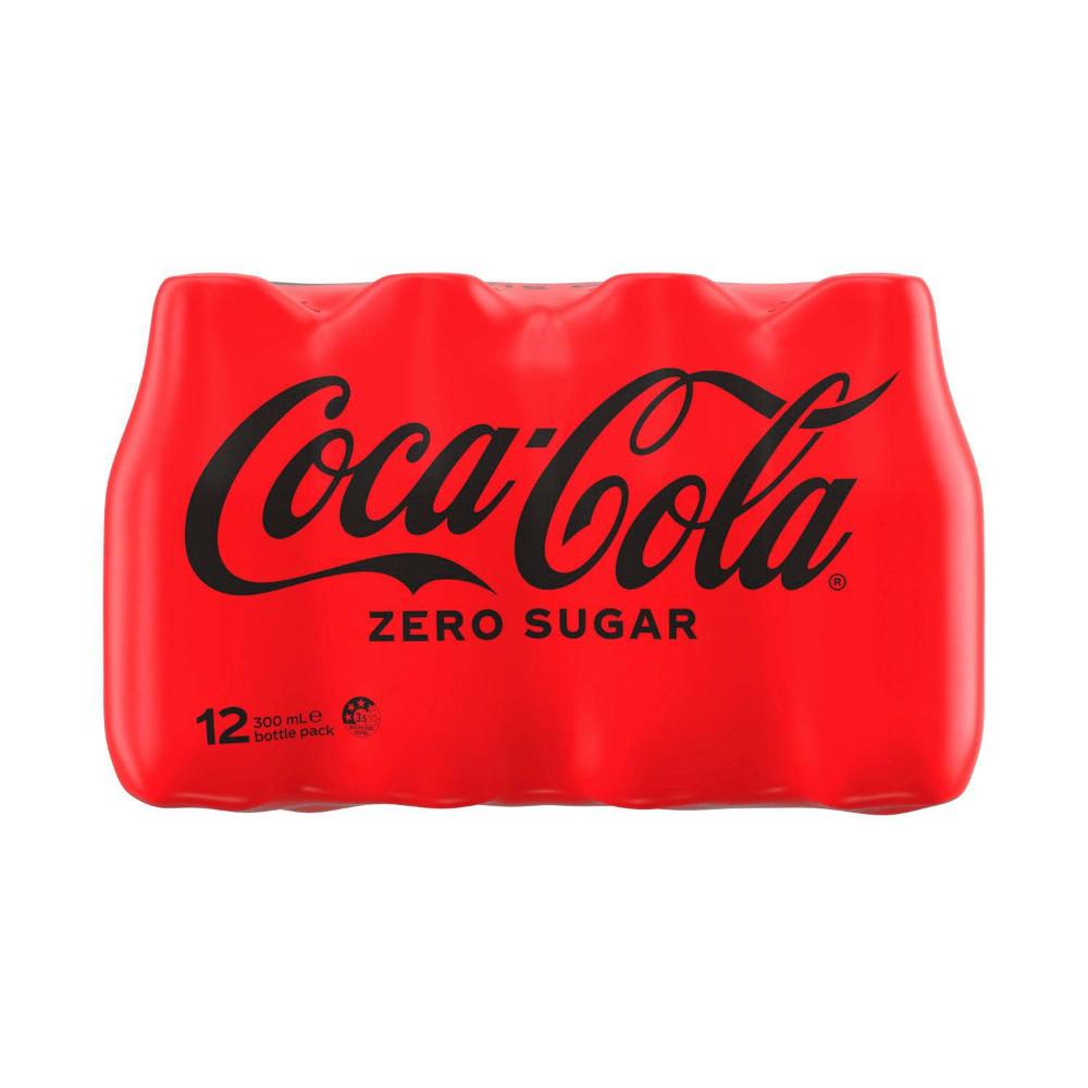 Coca-Cola Zero Sugar Soft Drink Multipack Bottles 12x300mL | 12 pack