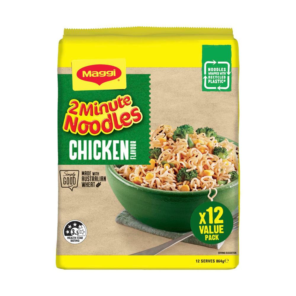 Maggi 2 Minute Instant Noodles Chicken Flavour 12 Pack | 864g