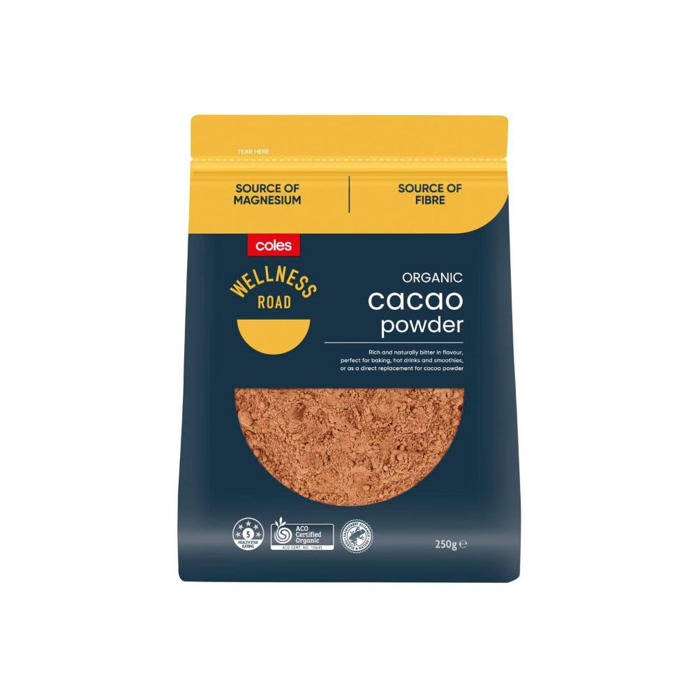 Buy Coles Wellness Road Organic Cacao Powder 250g | Coles