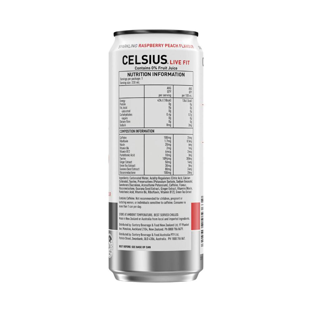 Celsius Energy Raspberry Peach Buy Celsius Energy Drink Raspberry Peach 330mL | Coles