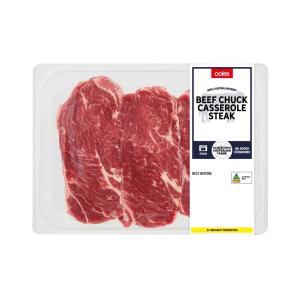 Coles Beef Chuck Casserole Steak, 1 kg, catalogue pack image