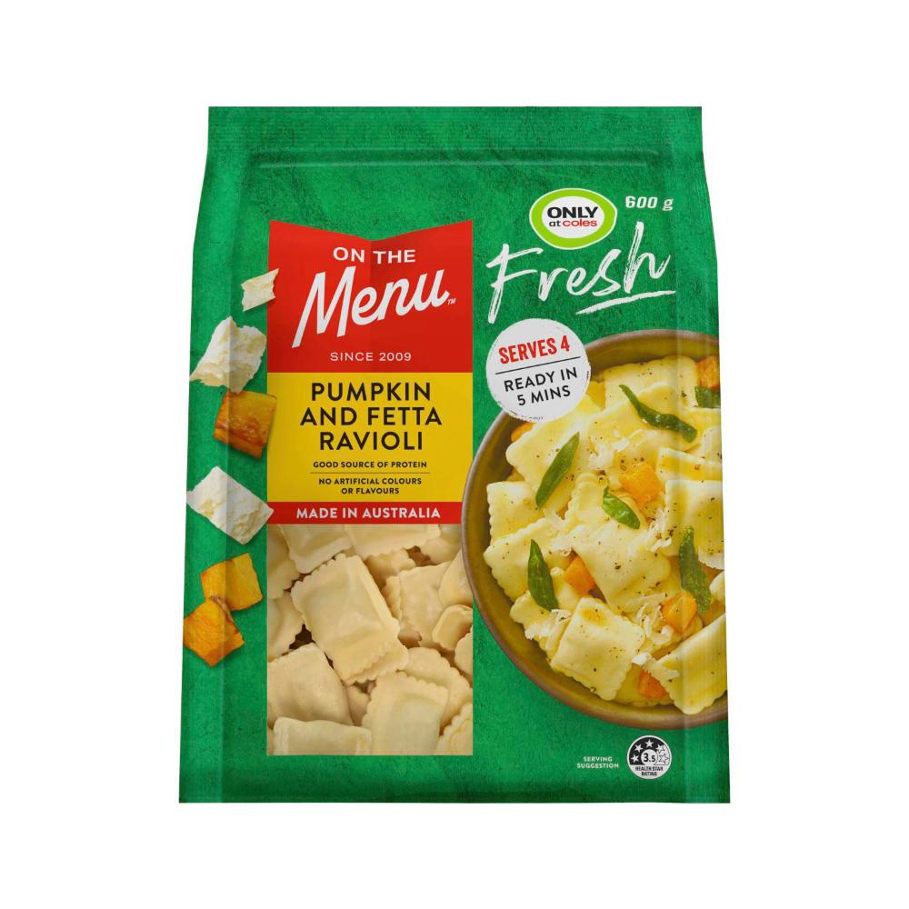 Buy On The Menu Fresh Pumpkin & Fetta Ravioli 600g | Coles