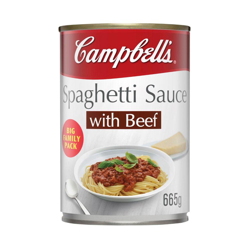 Buy Campbell's Spaghetti Sauce With Minced Beef 665g Coles