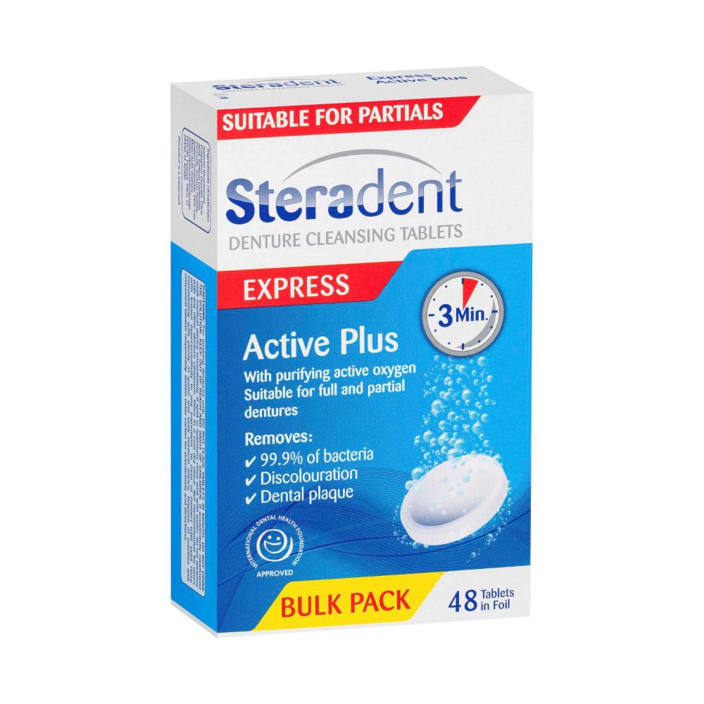 Buy Steradent Active Plus Denture Cleaner Tablets 48 pack Coles