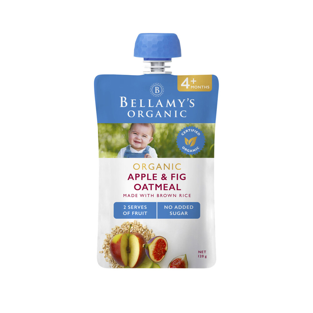 Buy Bellamy's Organic Apple Fig Oatmeal Puree 4+ Months 120g Coles