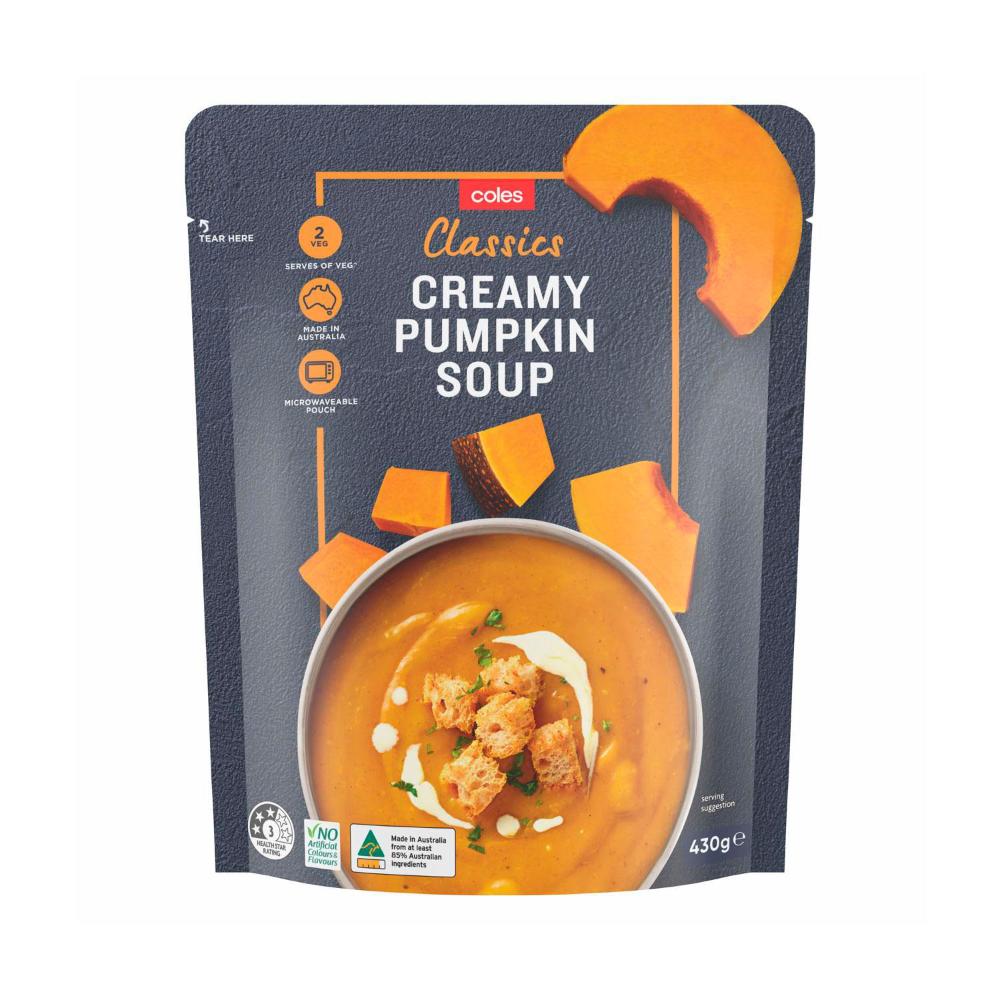 Buy Coles Creamy Pumpkin Soup Pouch 430g Coles
