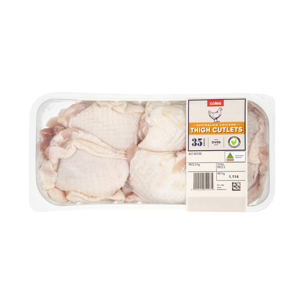 Coles RSPCA Approved Chicken Thigh Cutlets | approx 1.1kg