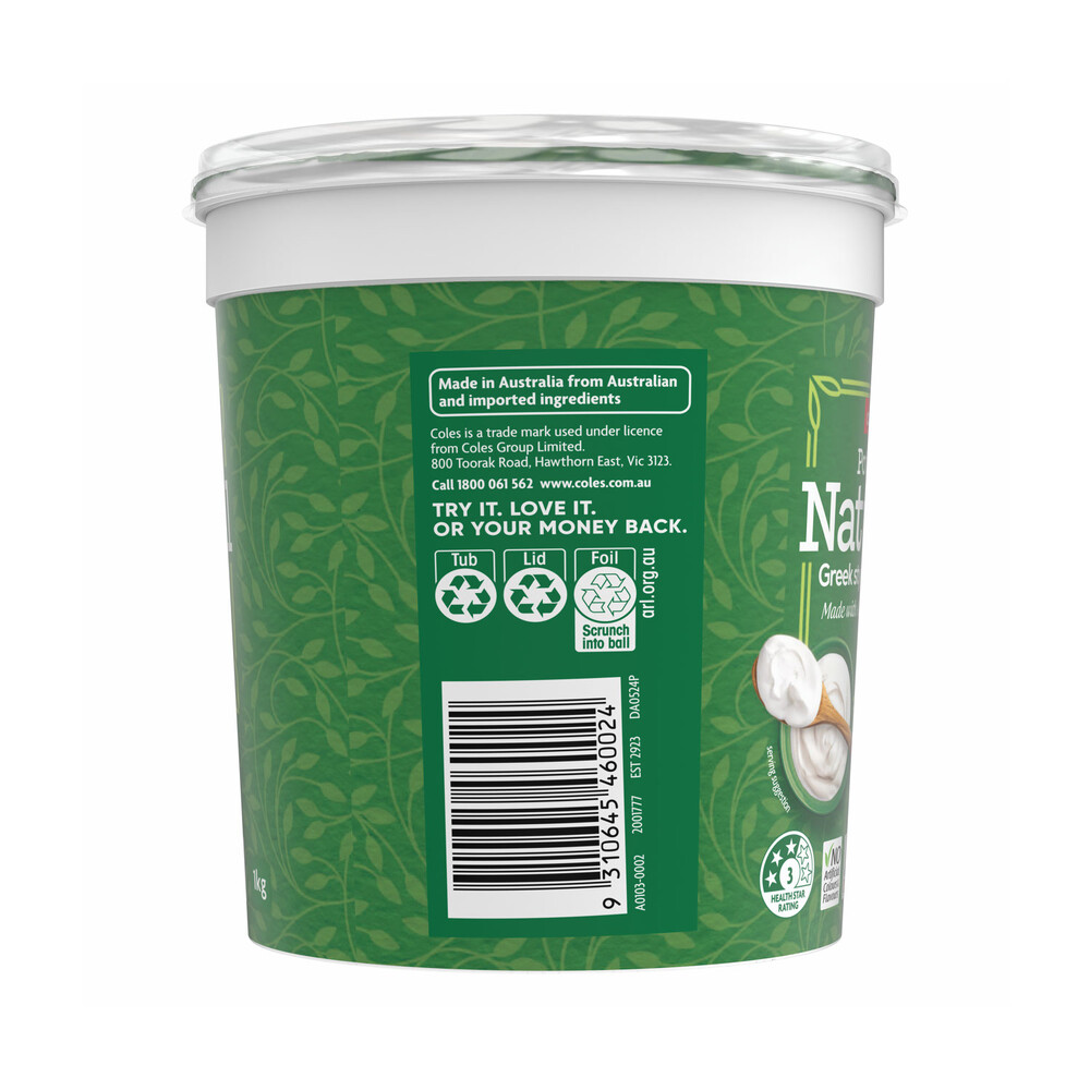 Greek yogurt coles 2025