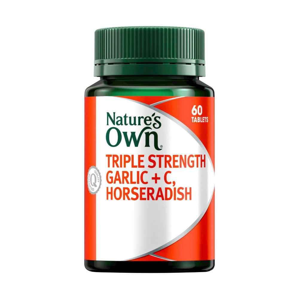 Buy Nature's Own Triple Strength Garlic C & Horseradish 60 pack Coles
