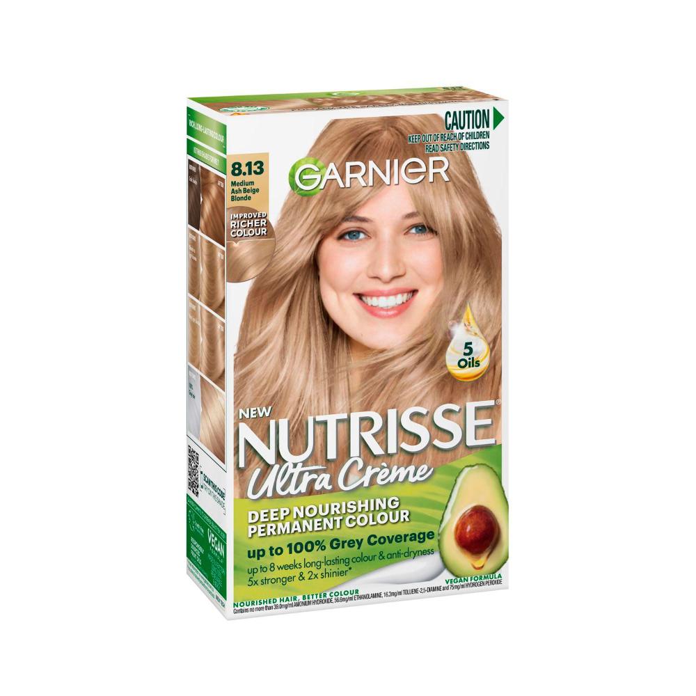 Buy Garnier Nutrisse 8.13 Medium Ash Blonde Permanent Hair Colour 1