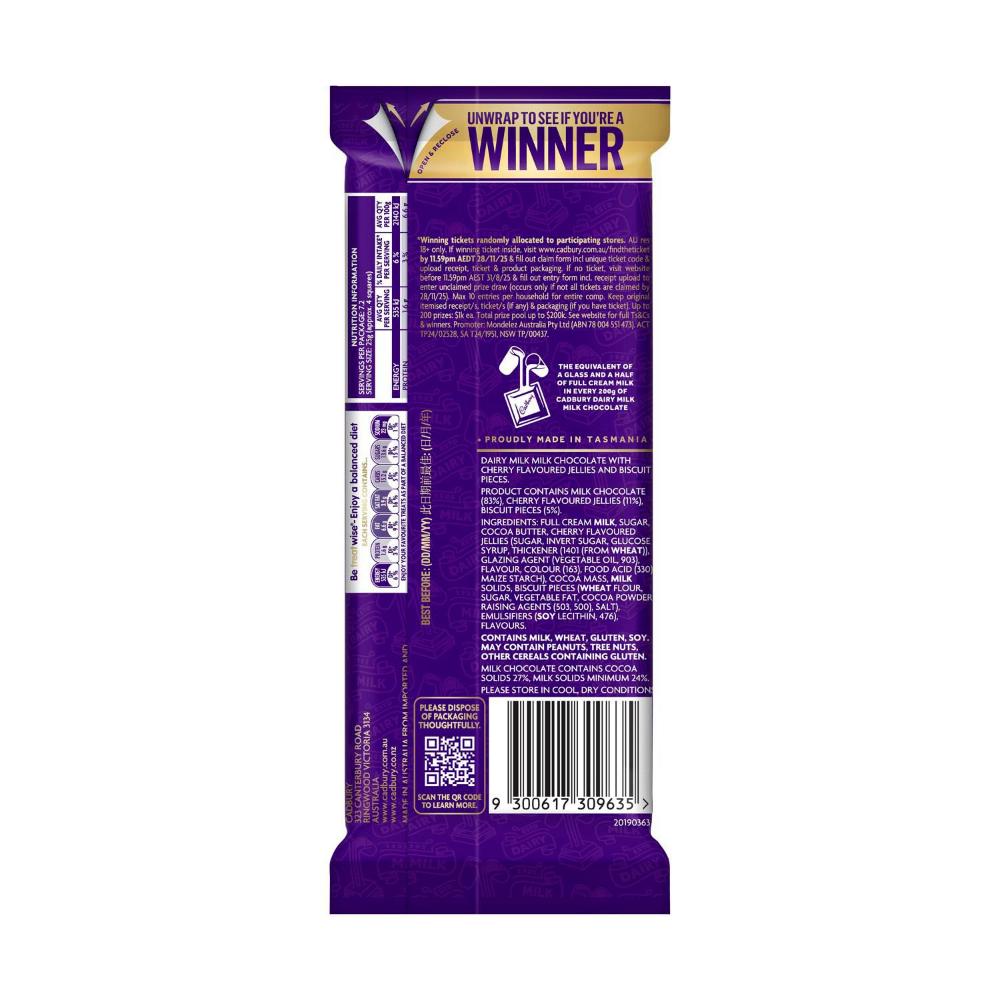 Cadbury Dairy Milk Black Forest Chocolate Block | 180g
