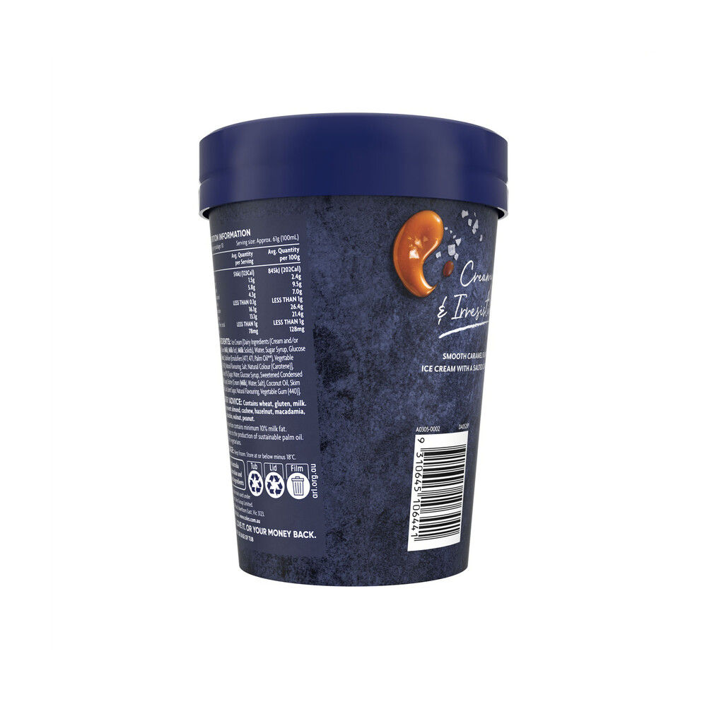 Coles Irresistible Ice Cream Salted Caramel | 1L