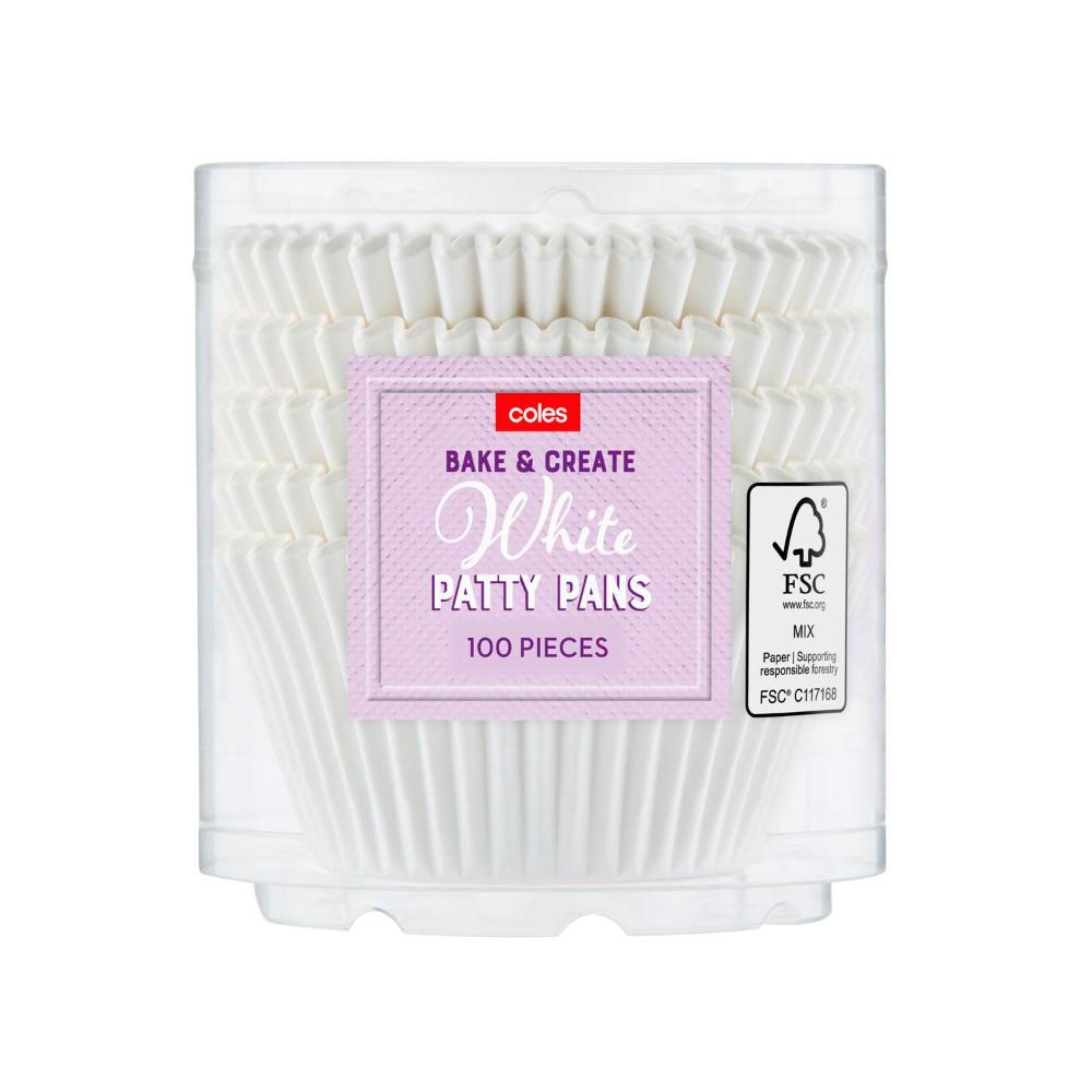 Buy Coles Bake & Create White Patty Pans 100 pack Coles