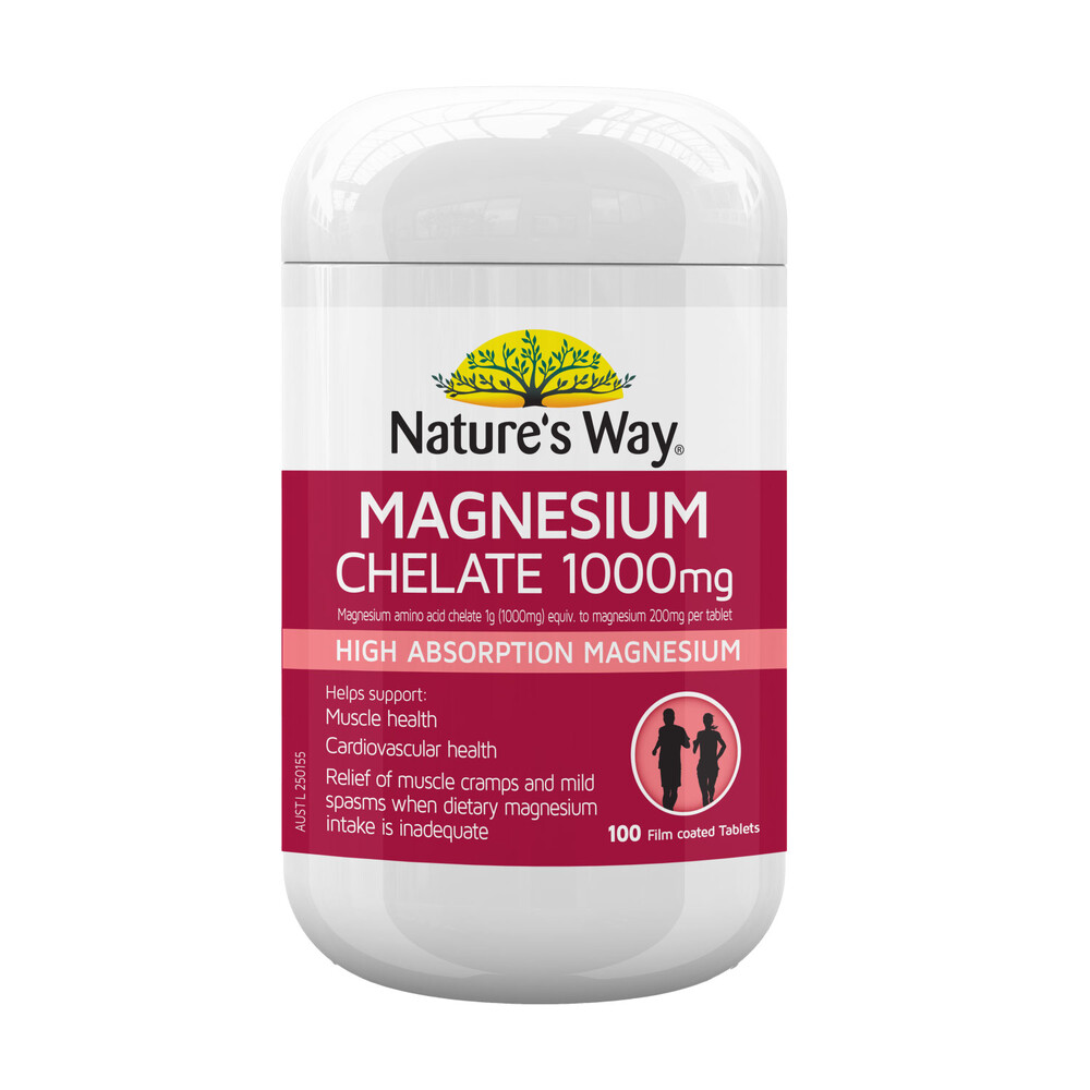 Buy Nature's Way Magnesium Chelate 1000mg Tablets 100 pack Coles