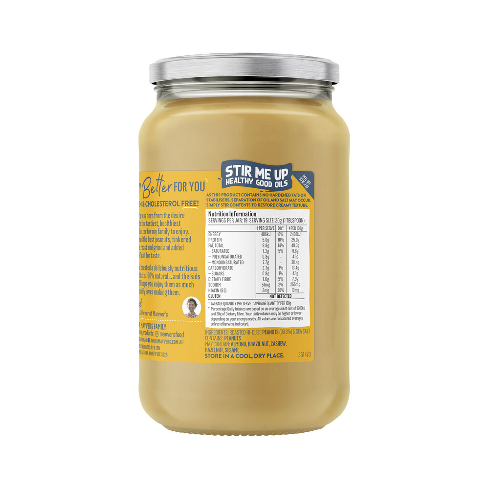 Mayver's Smooth Natural Peanut Butter | 375g