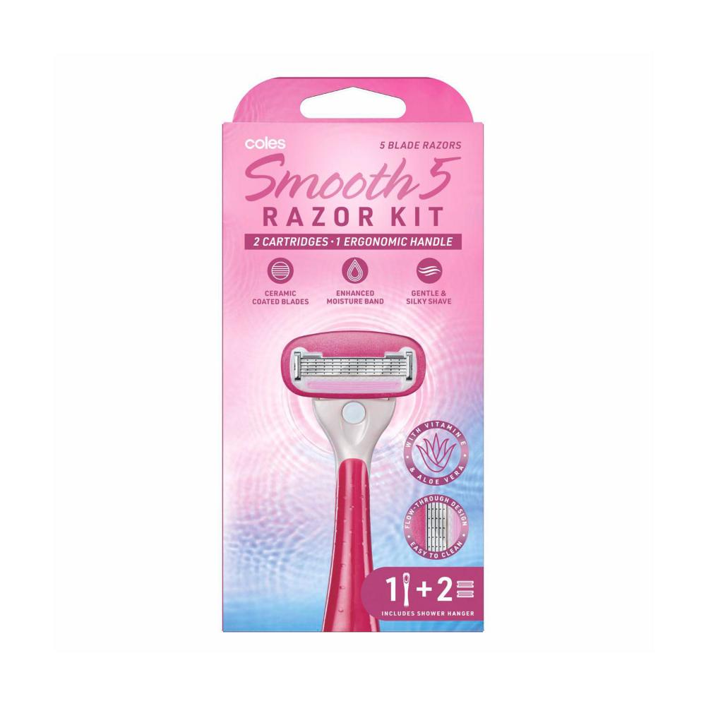Buy Coles Smooth 5 Razor Kit 1 Each | Coles