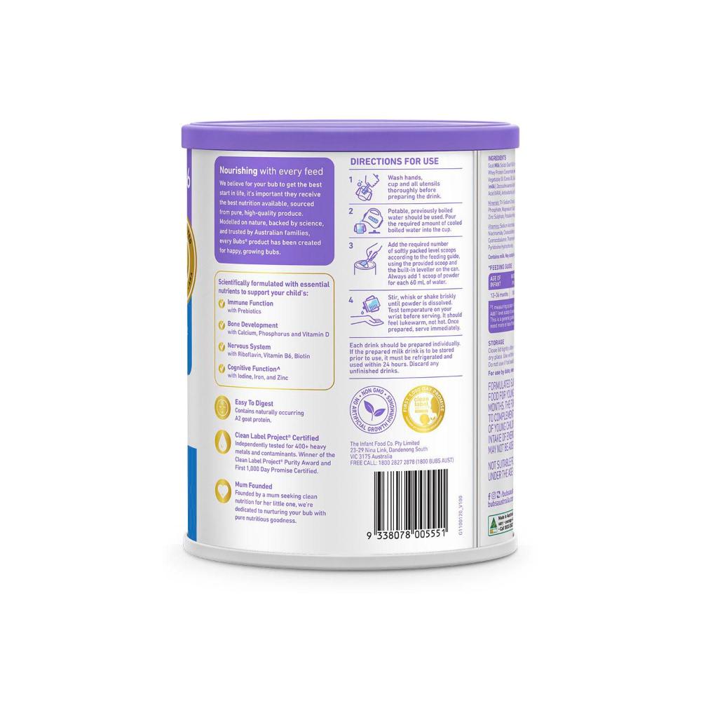 Buy Bubs Goat Milk Toddler Drink Stage 3 800g | Coles