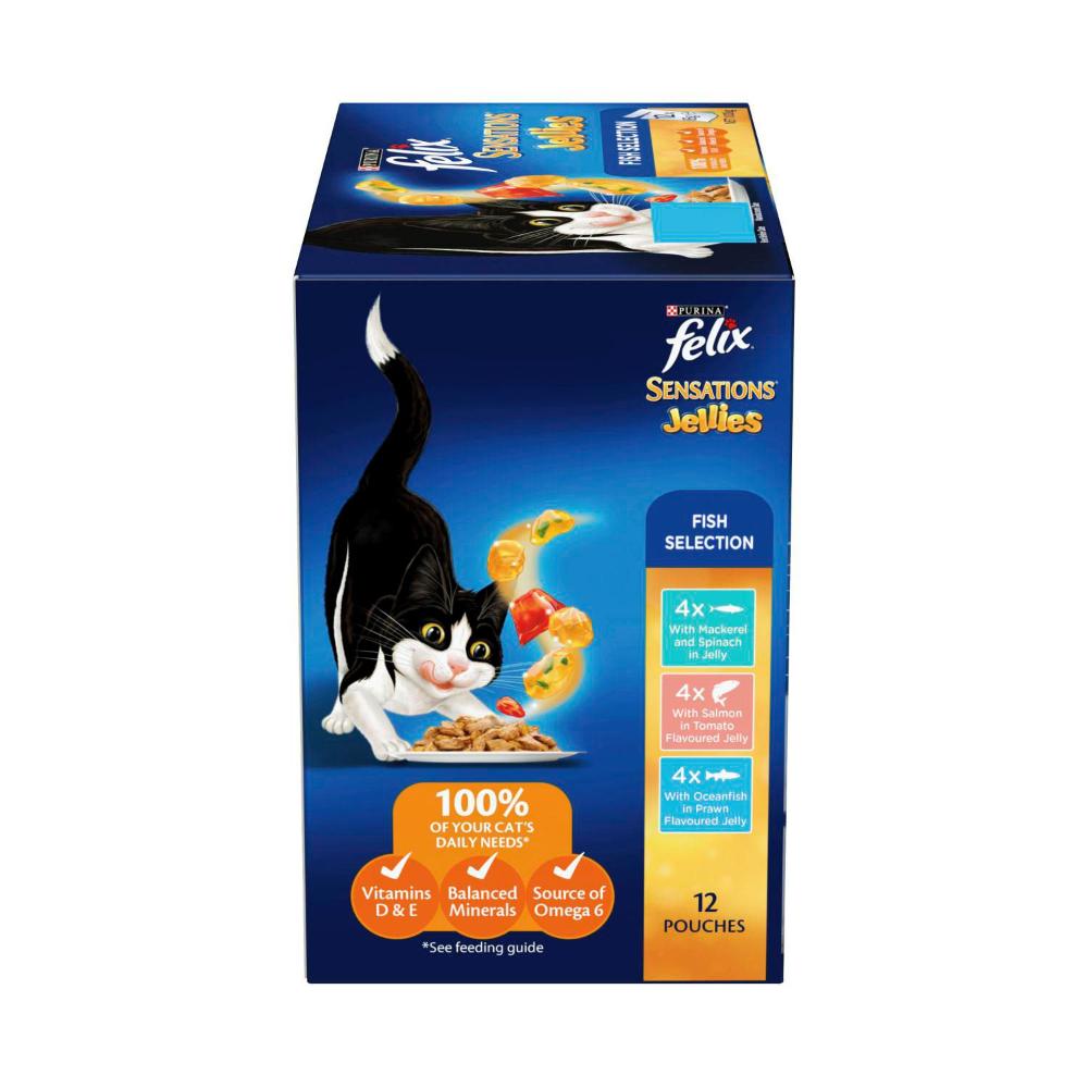 Buy Felix Sensations Jellies Fishy Selection Cat Food 12 pack Coles