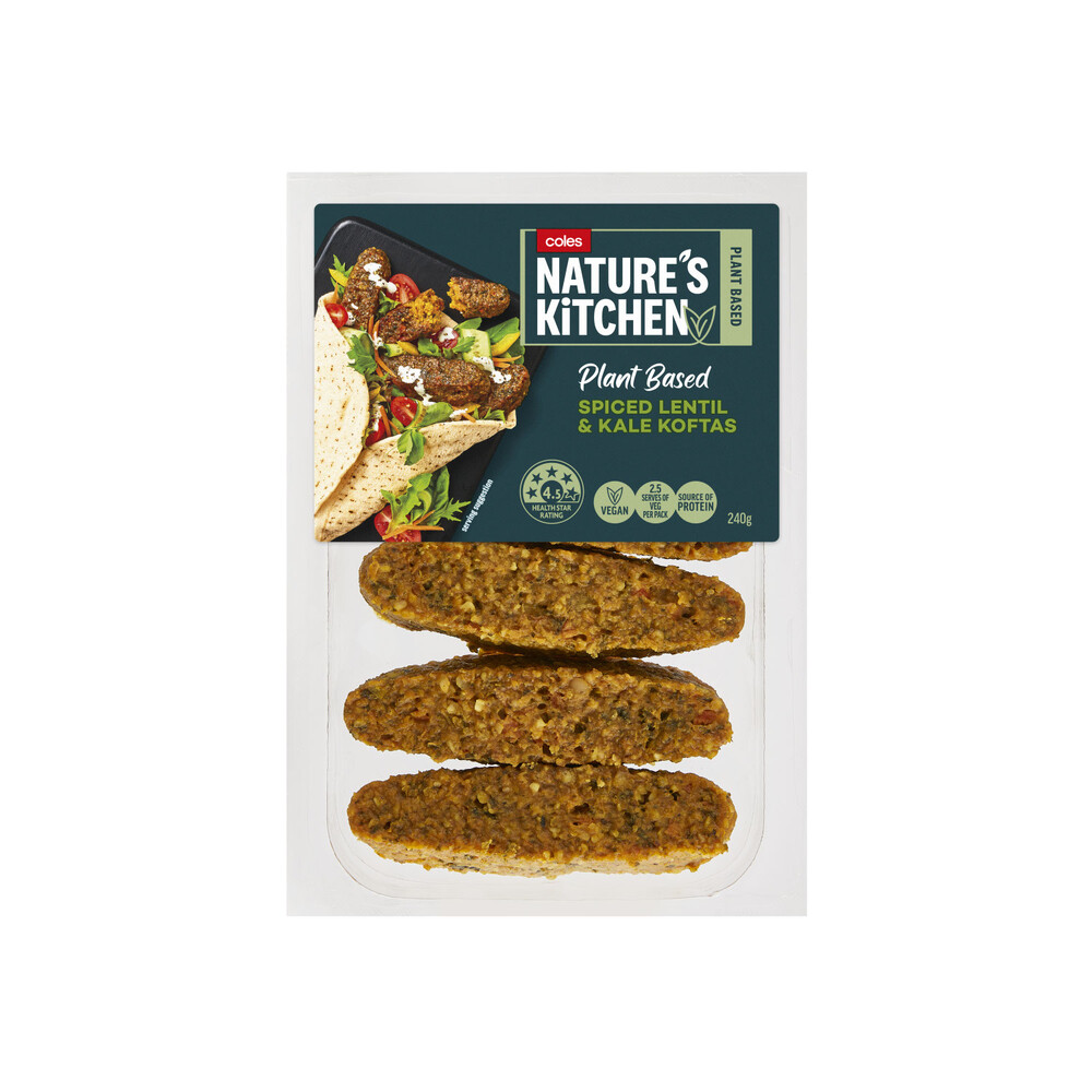Buy Coles Nature's Kitchen Lentil & Kale Kofta 240g Coles