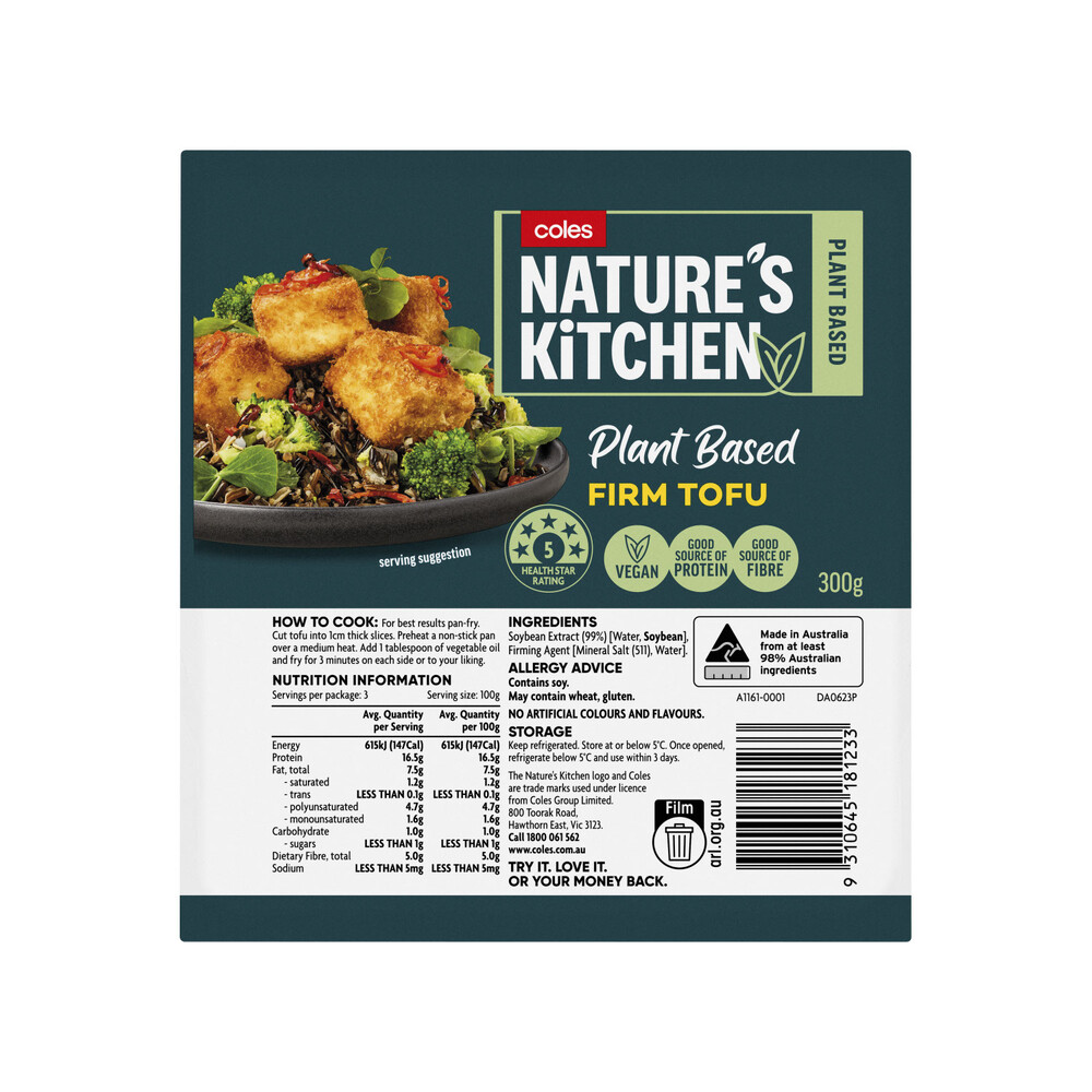 Buy Coles Nature's Kitchen Firm Tofu 300g Coles
