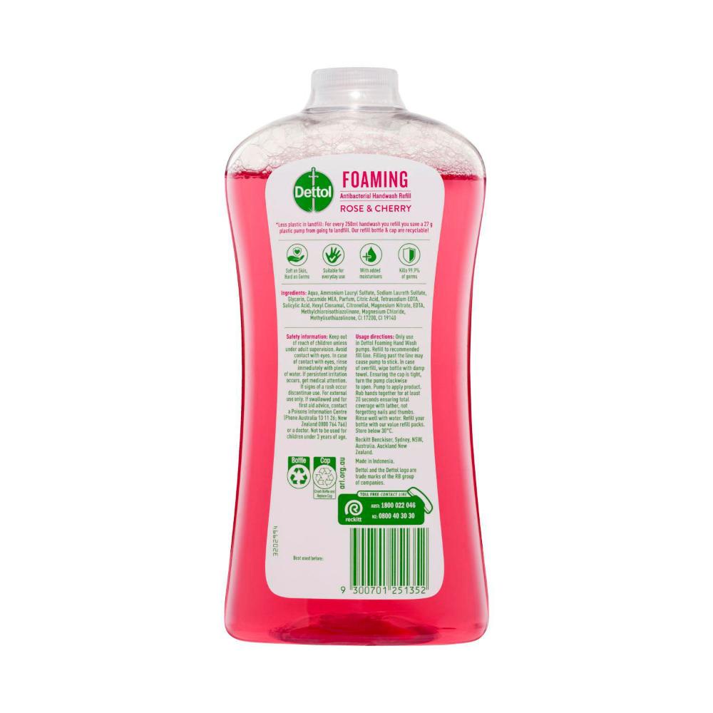 Buy Dettol Rose Cherry In Bloom Foam Hand Wash Refill 900mL Coles