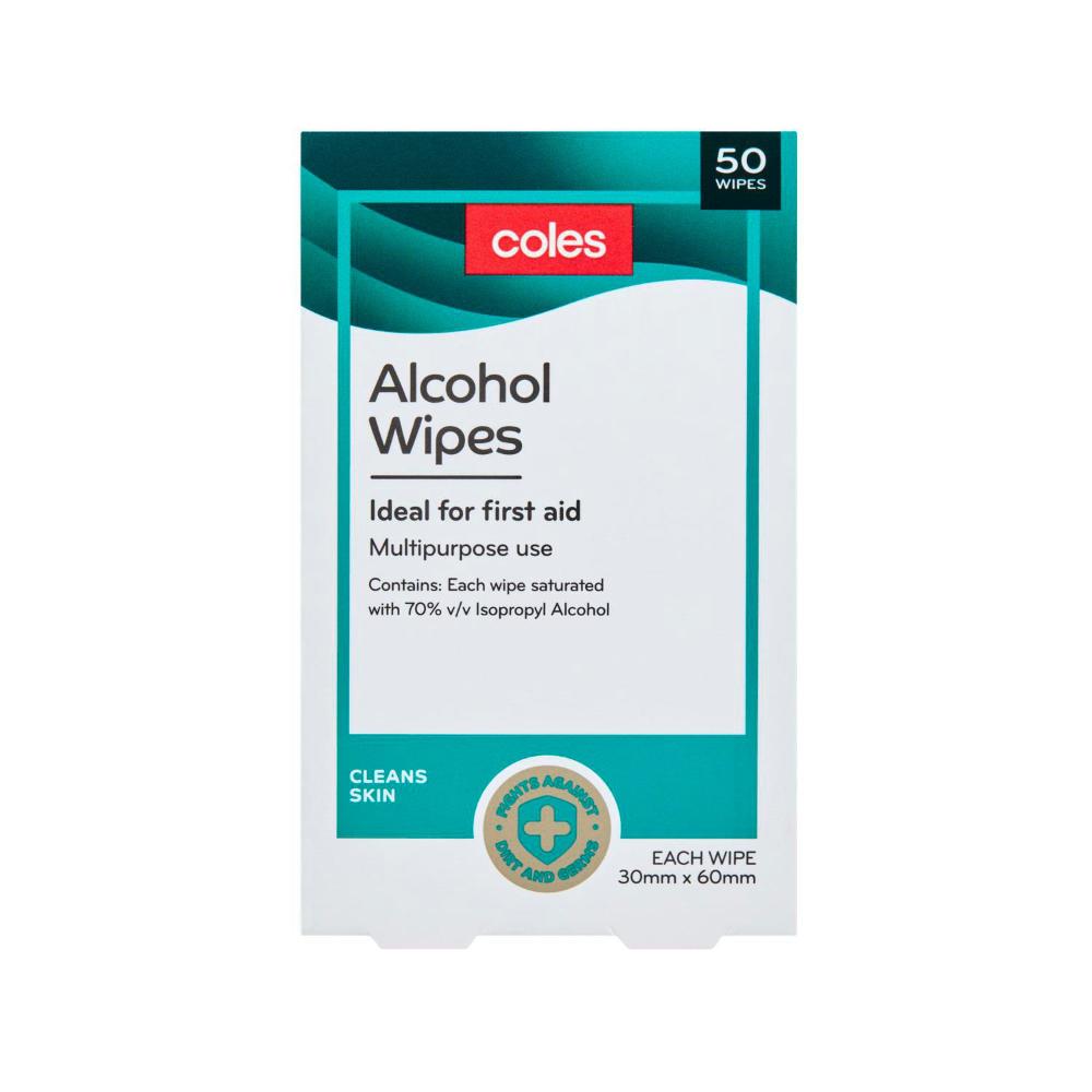 Coles Alcohol Wipes | 50 pack