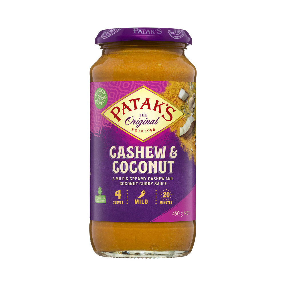 Buy Patak's Cashew & Coconut Simmer Sauce Mild 450g | Coles