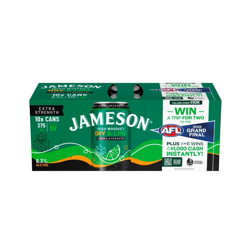 Jameson Smooth Dry & Lime Can 375ml | 10 Pack
