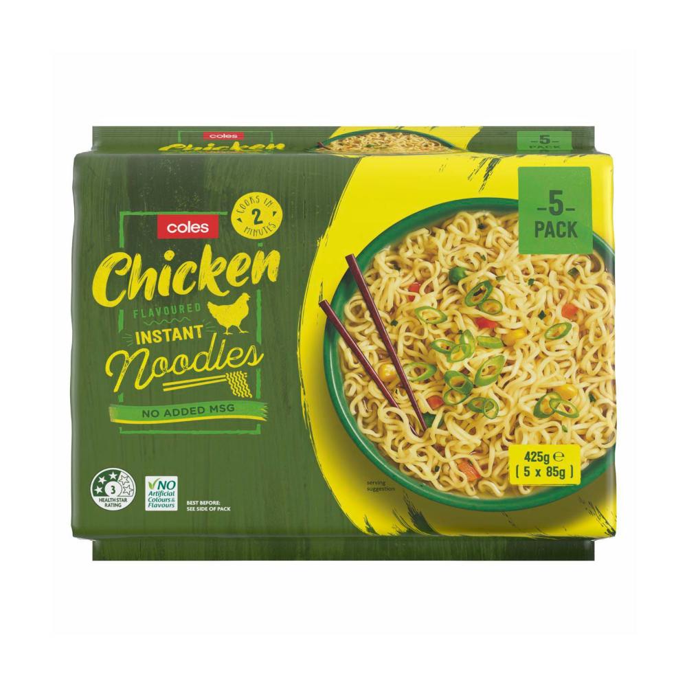 Coles Chicken Instant Noodles 5x85g | 425g