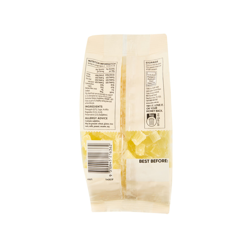 Coles Pineapple Pieces | 200g