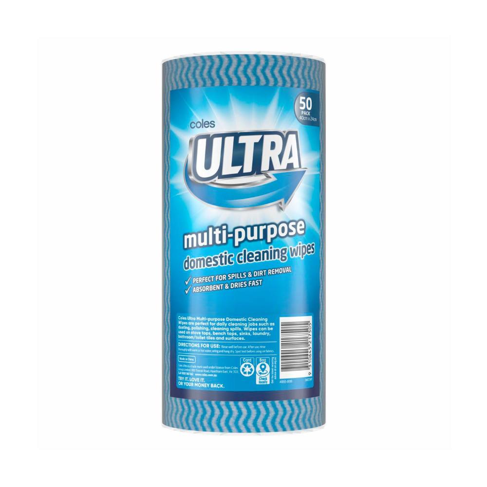 Buy Coles Ultra MultiPurpose Domestic Cleaning Wipes 50 pack Coles