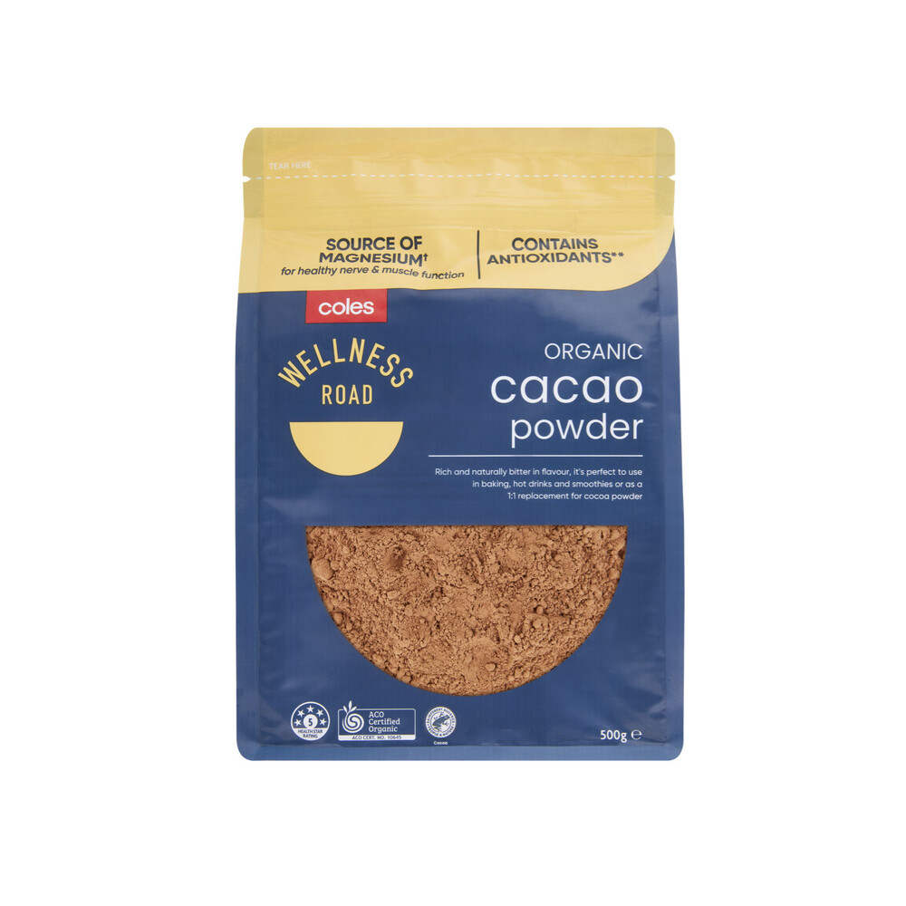 Buy Coles Wellness Road Organic Cacao Powder 500g Coles