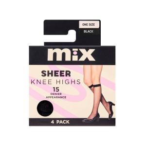 Mix Sheer Knee Highs 15 Denier Black 