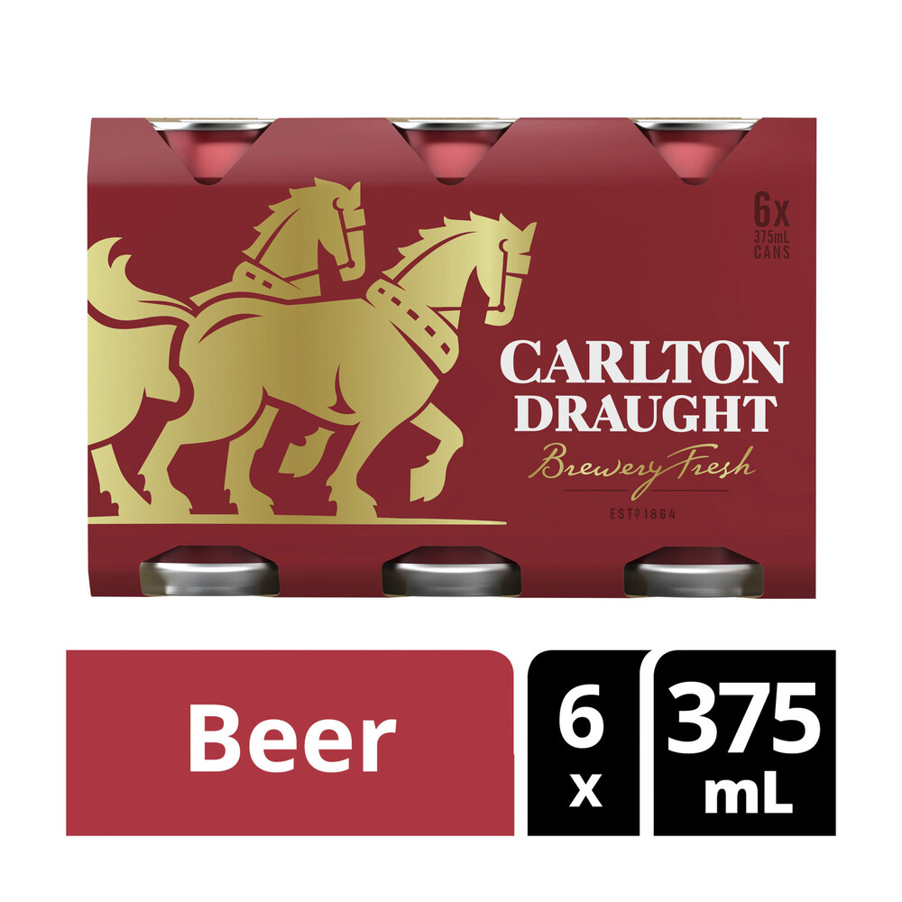 Buy Carlton Draught Can 375mL 6 Pack Coles