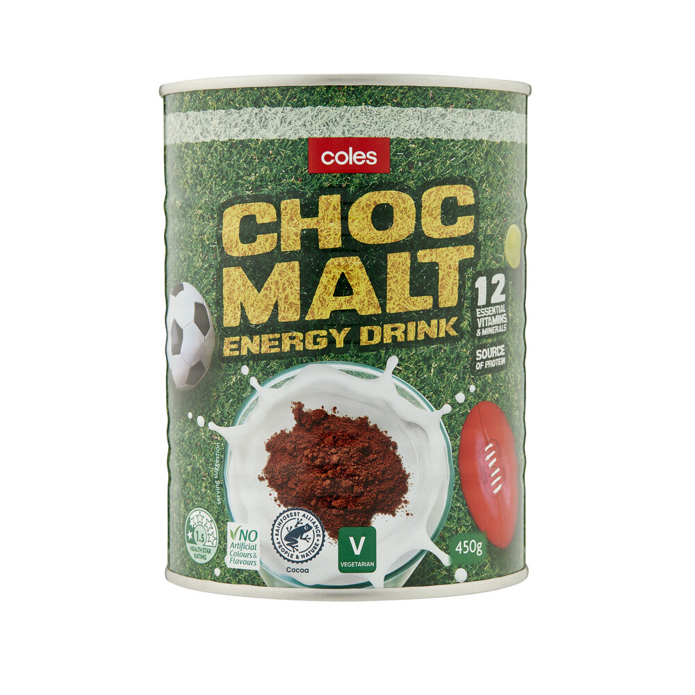 Buy Coles Chocolate Malt Energy Drink 450g Coles