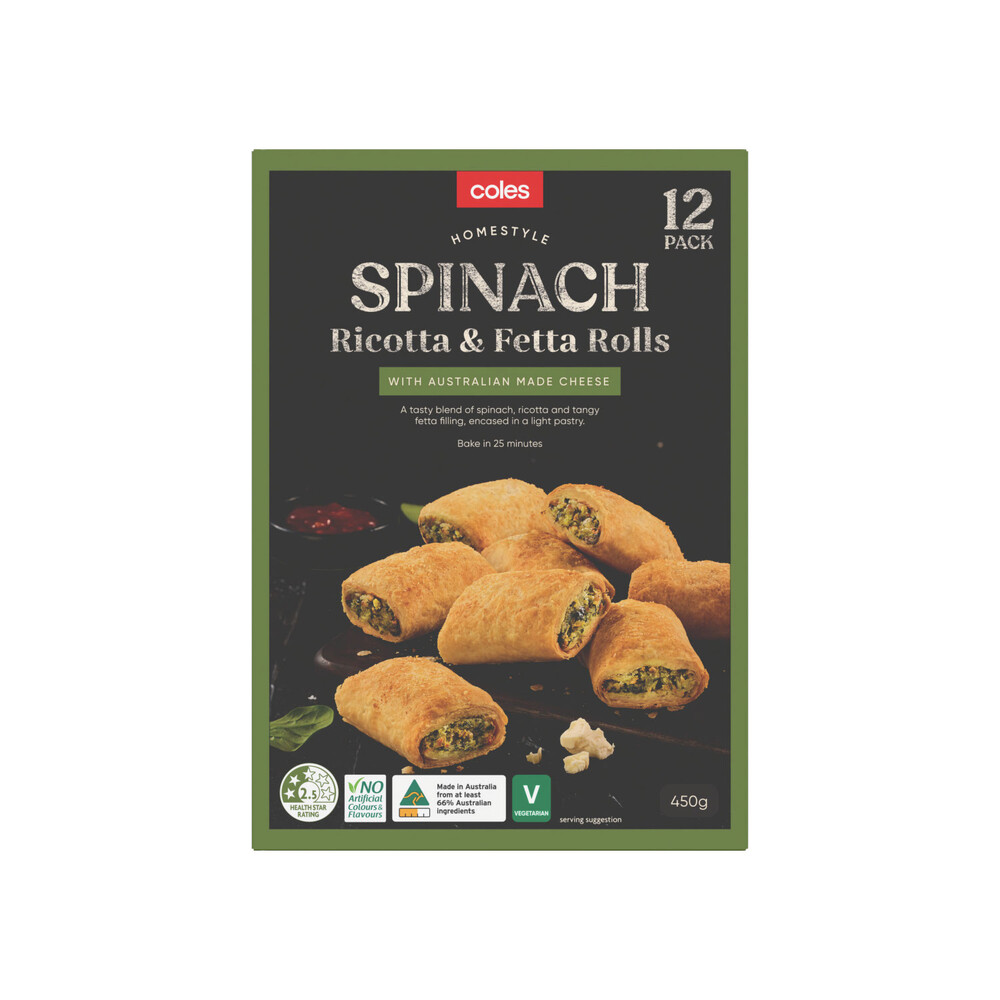 Buy Coles Spinach Feta & Ricotta Roll 450g Coles