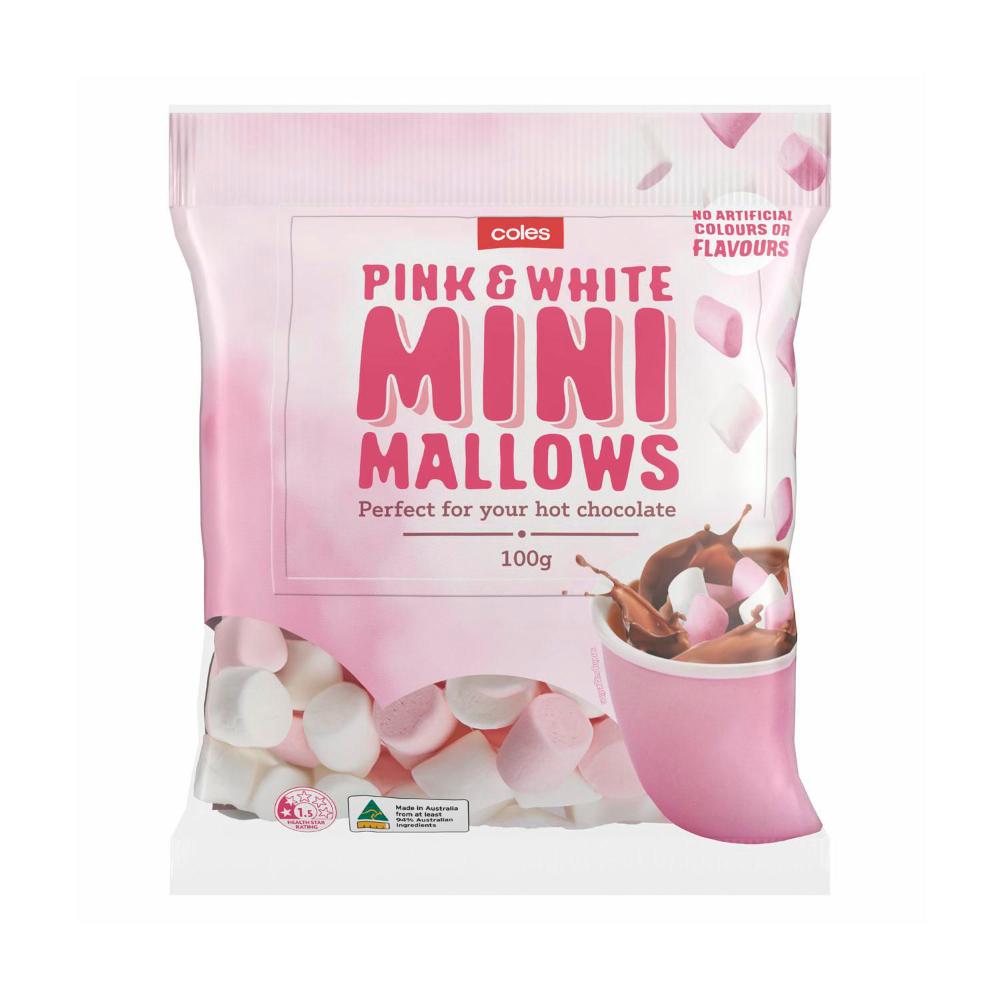Buy Coles Mini Marshmallows Pink & White 100g Coles