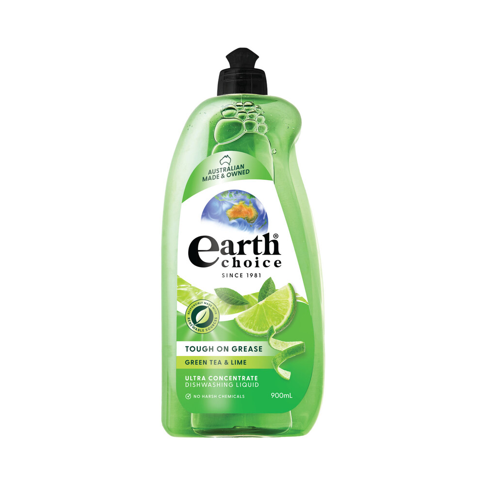 Buy Earth Choice Dish Wash Concentrate Liquid Green Tea & Lime 900mL