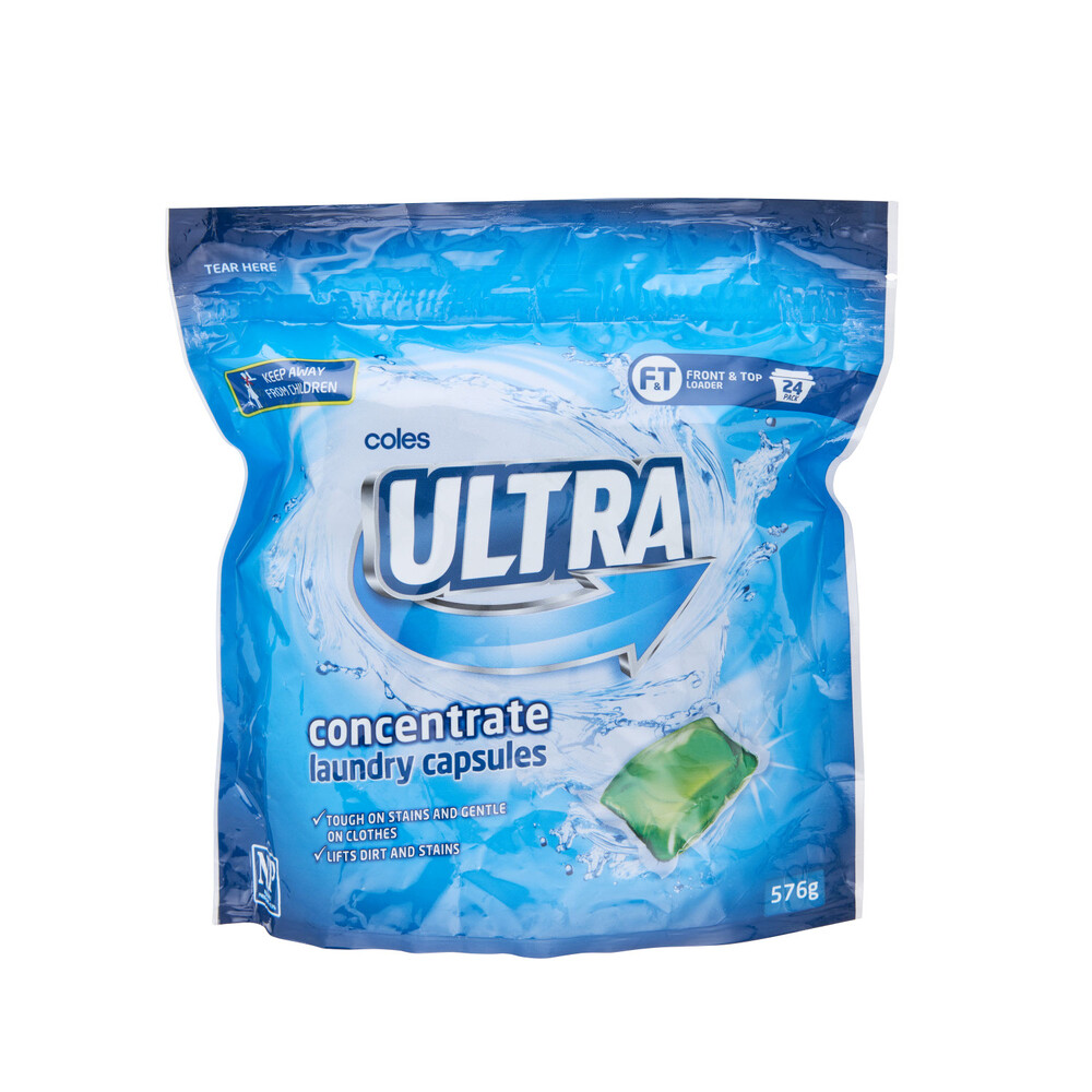 Buy Coles Ultra Concentrate Laundry Liquid Capsules 24 pack Coles